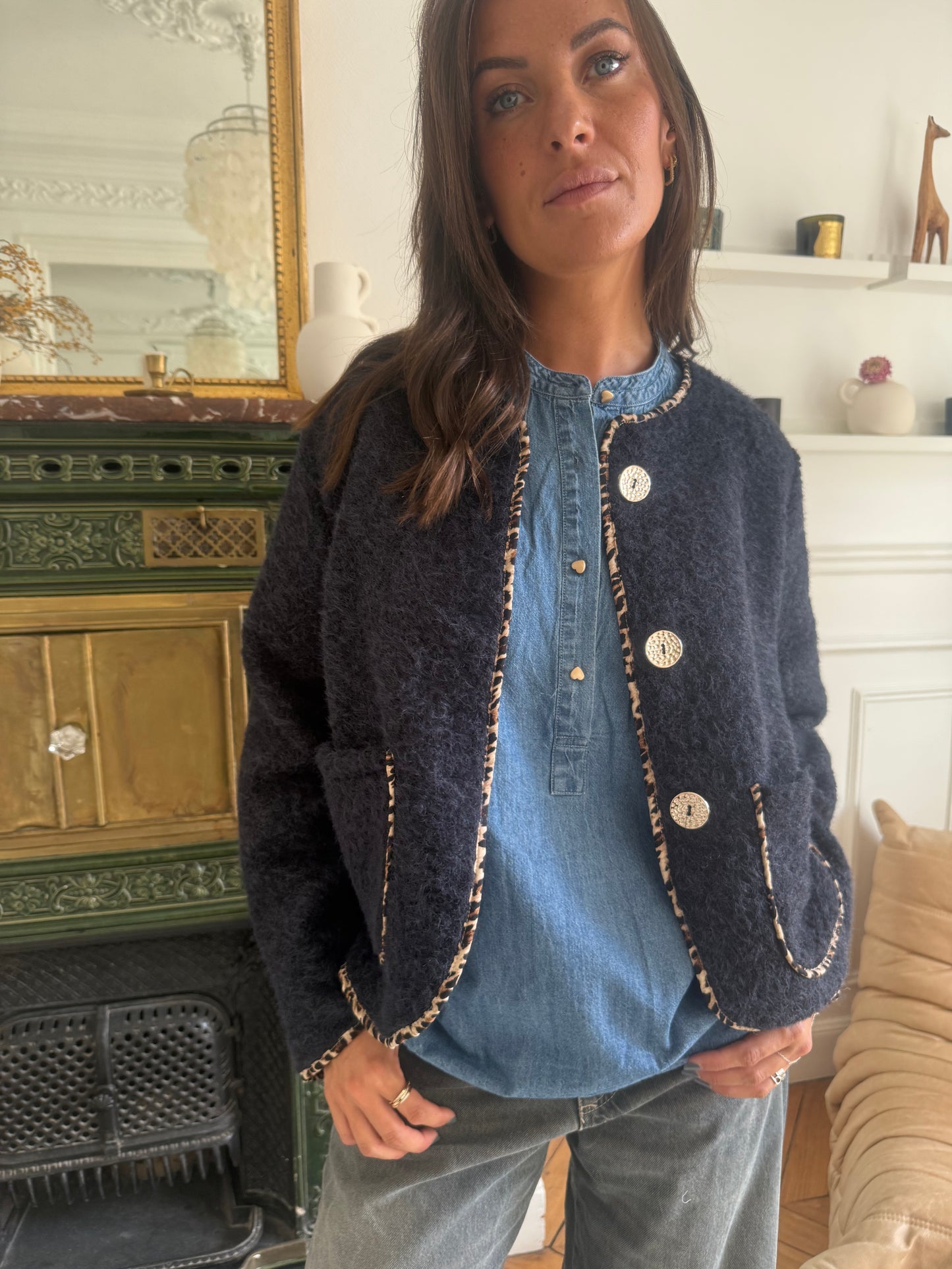 Veste LINA bleu marine taille unique 34 au 42