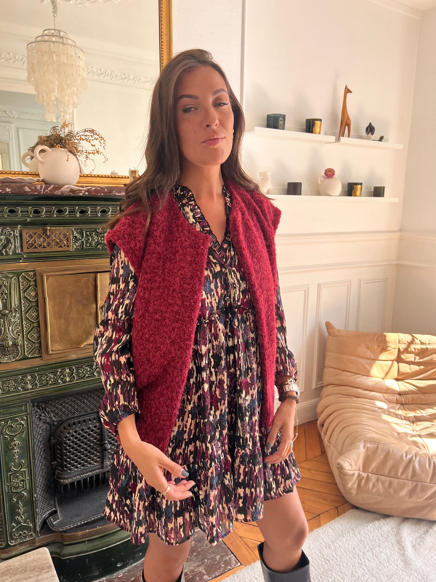 Gilet Julia bordeaux taille unique