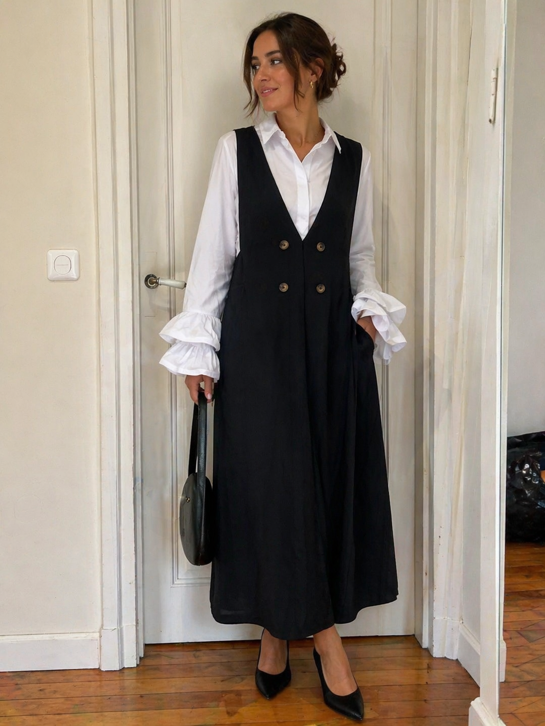 Robe New chasuble noir