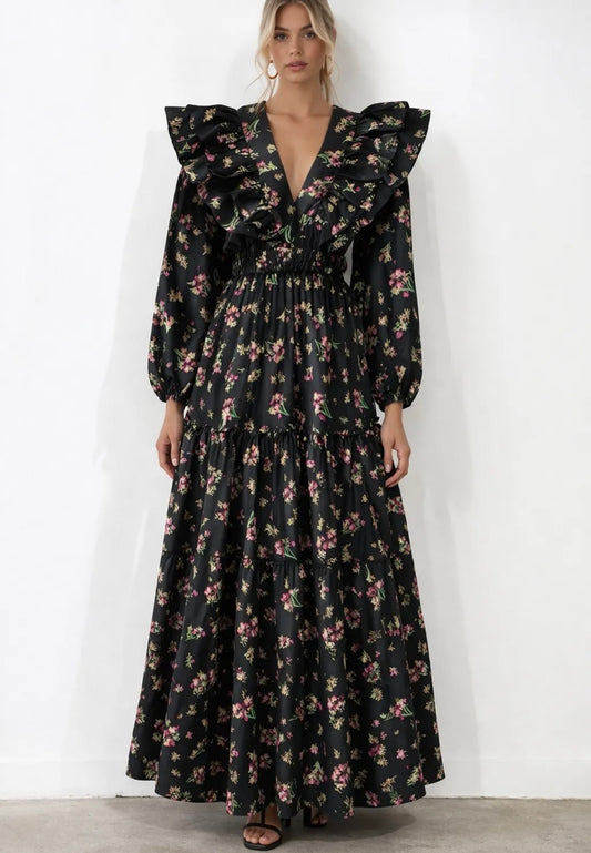 Robe Fleur noir